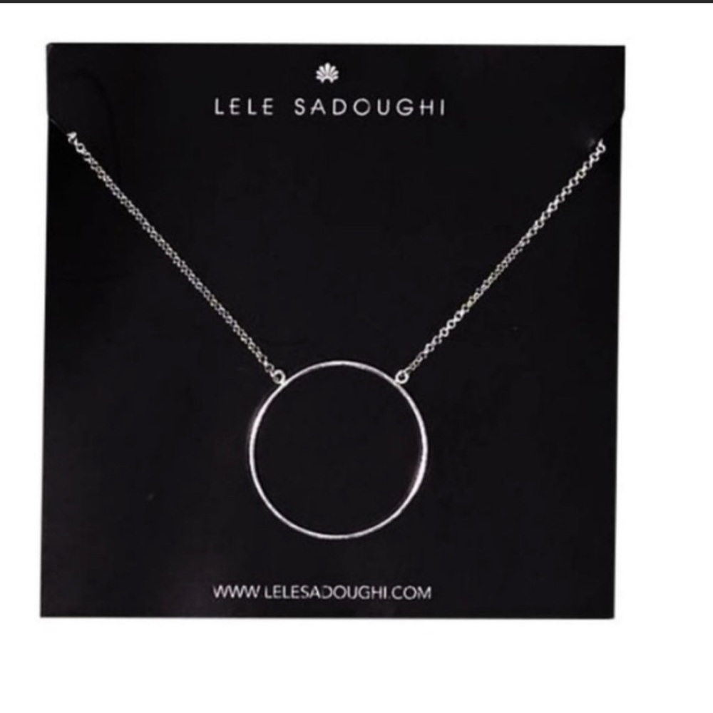 LELE SADOUGHI Silver Tone Circle Pendant Necklace